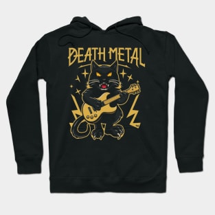 Death Metal Satanic Baphomet Cat playing guitar Hoodie